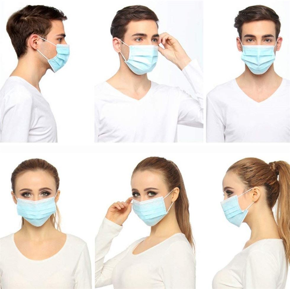 High Quality Disposable Nonwoven 3 ply Earloop Face Mask (3)